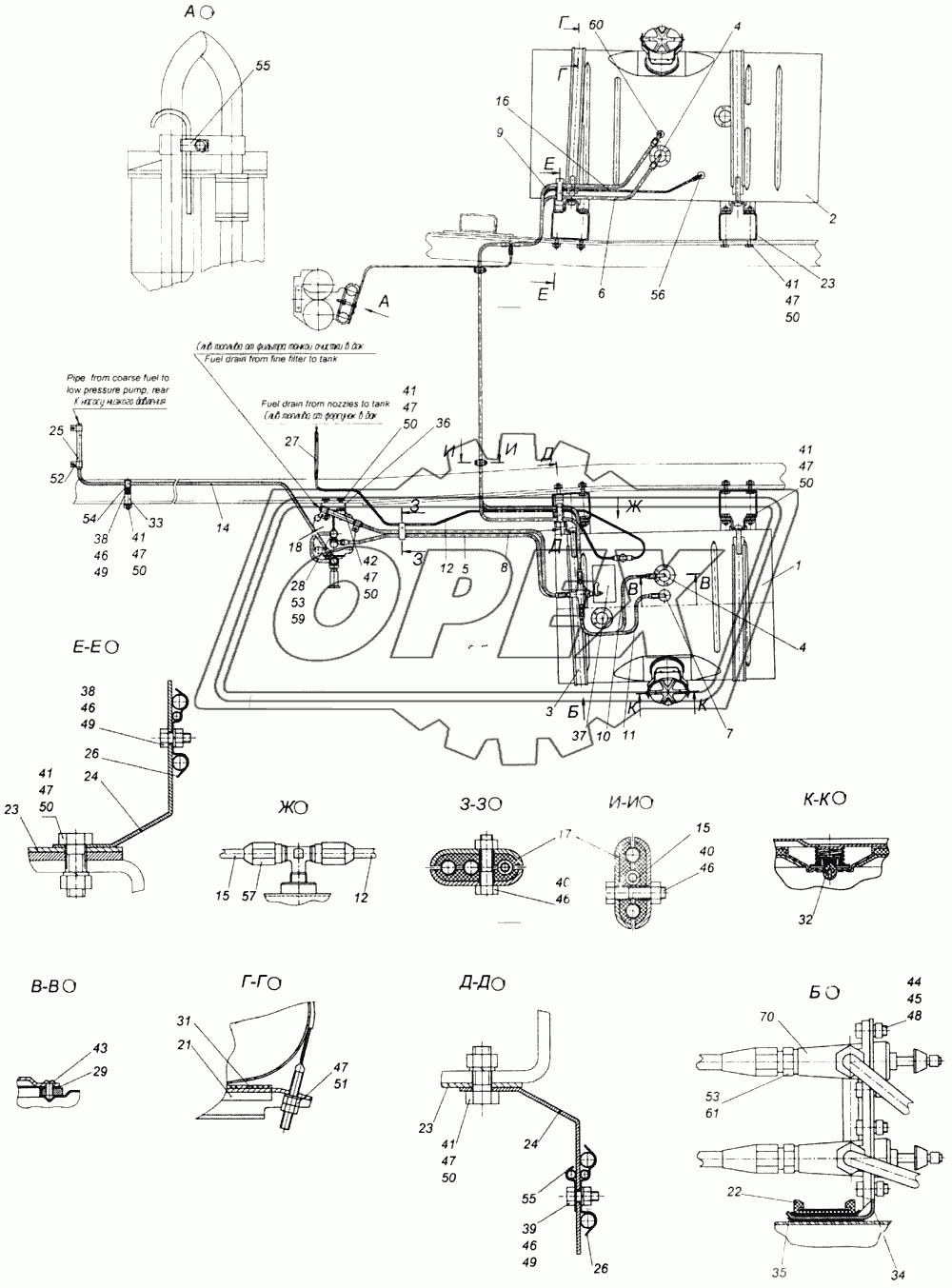 Установка топливных баков, ФГОТ и топливопроводов