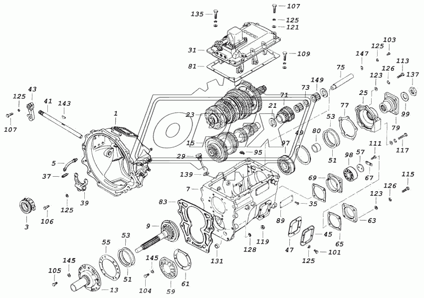 Коробка передач с картером сцепления