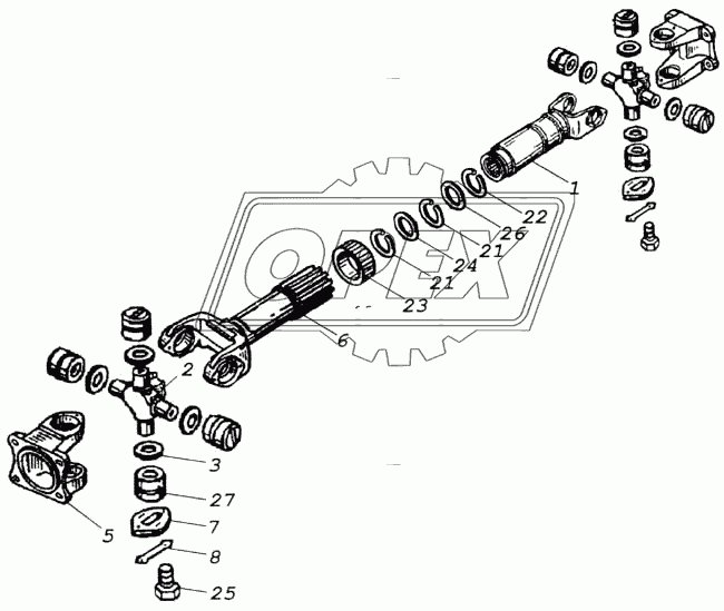 Вал карданный среднего моста