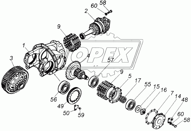 Передача главная переднего моста