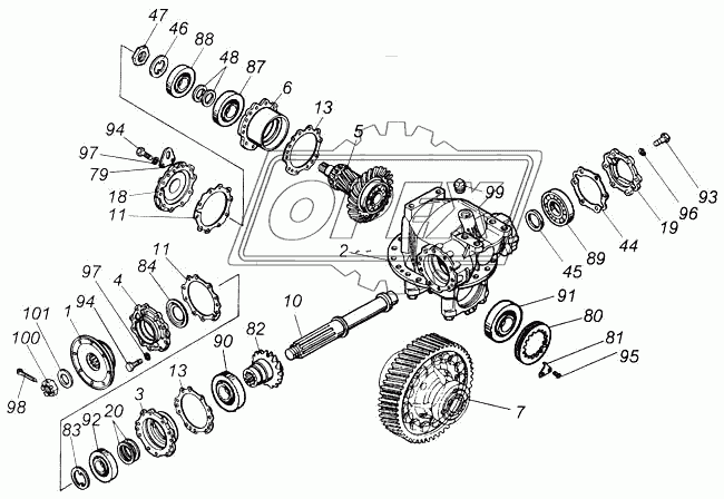 Передача главная заднего моста