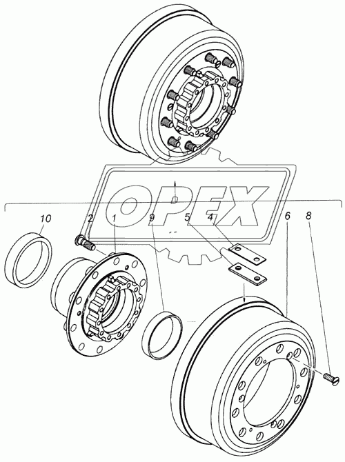 Ступица колеса с барабаном тормоза