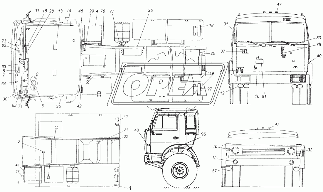 Электрооборудование. Расположение на автомобиле