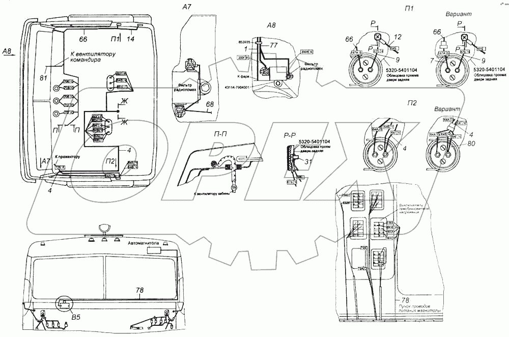 Установка проводов на кабине