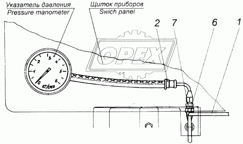 Установка трубопроводов к шинному манометру