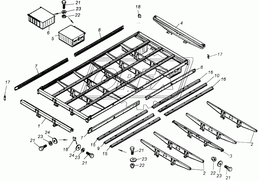 Каркас основания платформы