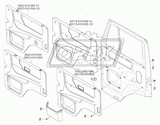 65115-6102005 Установка обивок двери