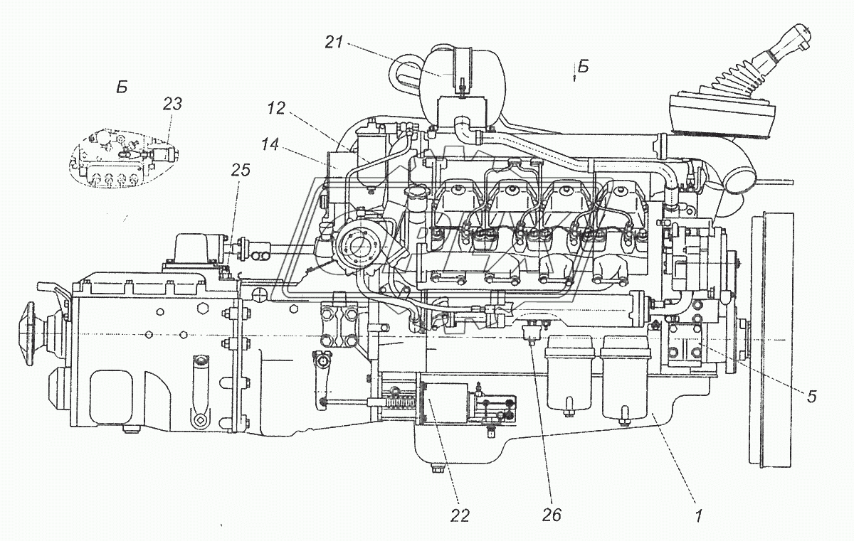 Агрегат силовой, укомплектованный для установки на автомобиль КАМАЗ-43253 (Евро-2)