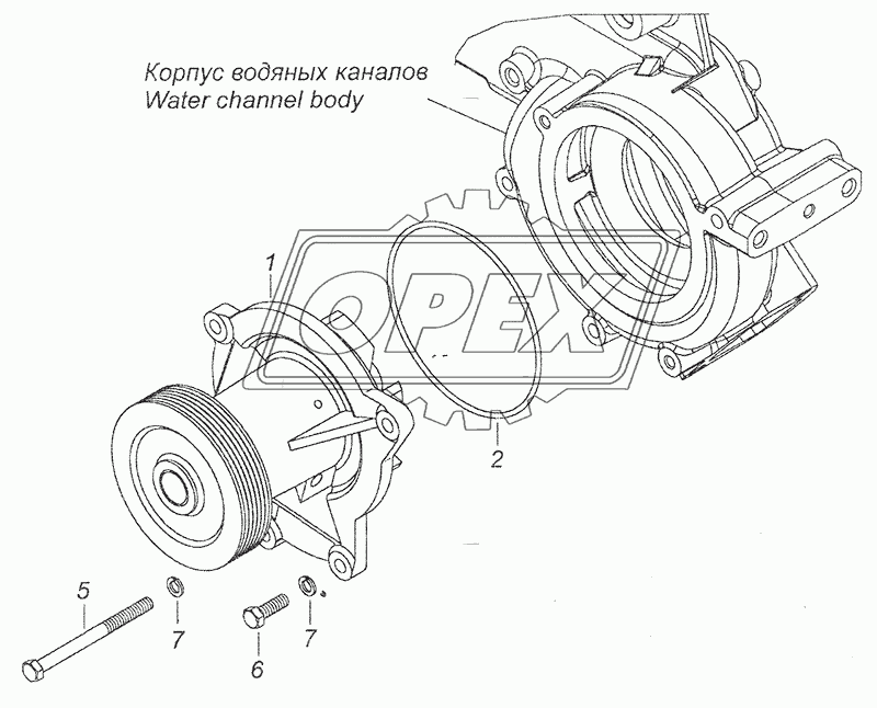 7406.1307005 Установка водяного насоса
