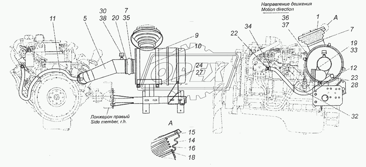 43255-1109001 Установка воздушного фильтра