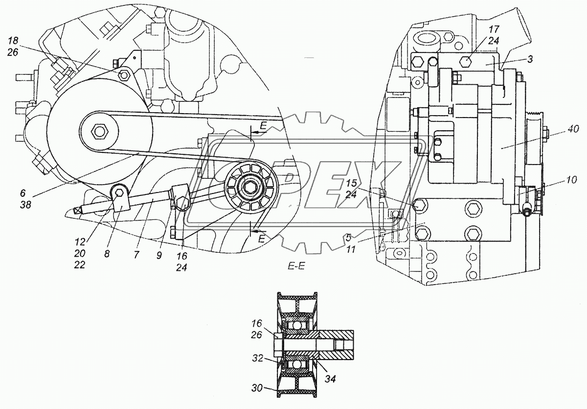 7406.3701002-30 Установка генератора