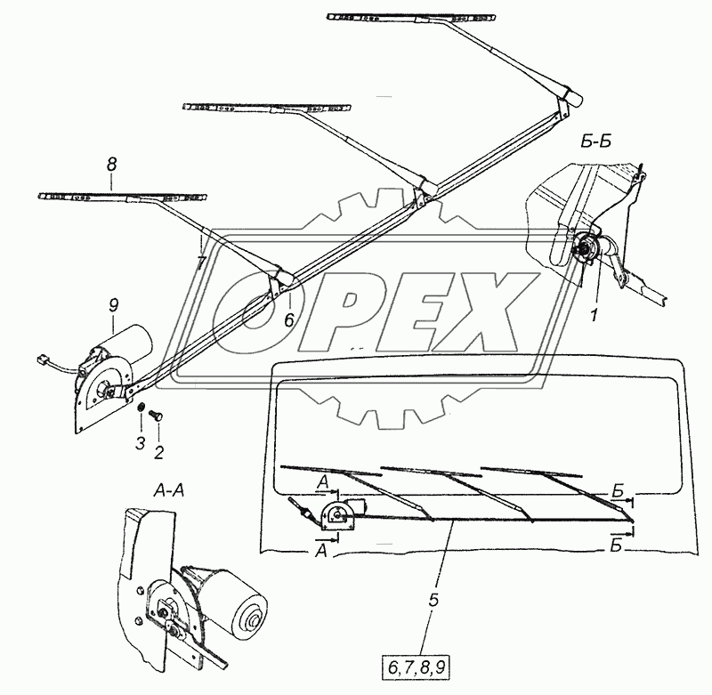 6520-5205001 Установка стеклоочистителя