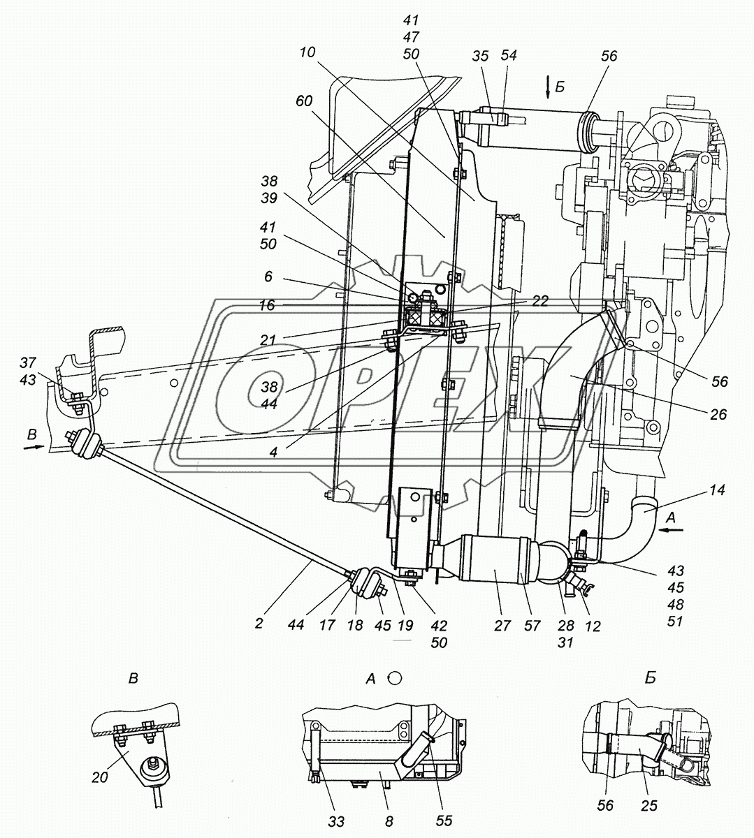 43255-13000023 Установка радиатора