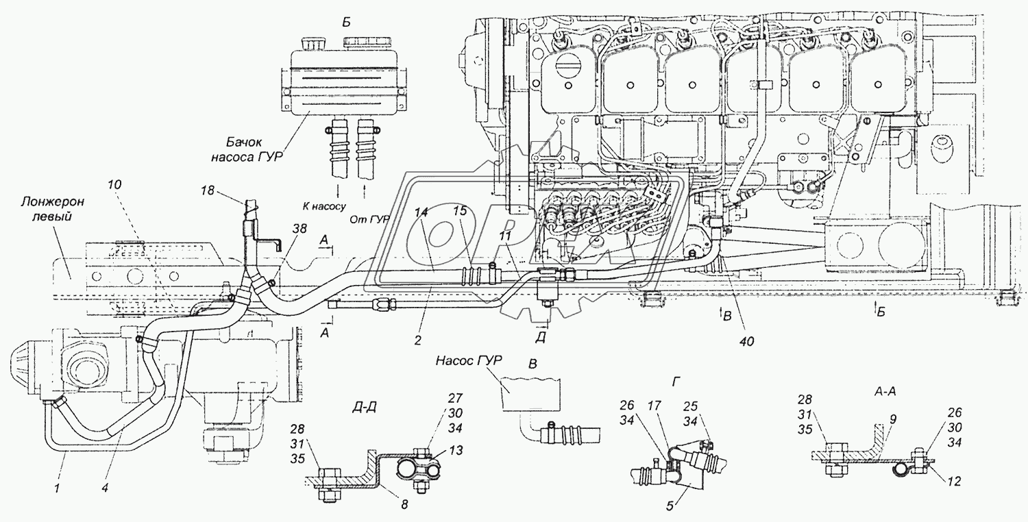 43255-3400018 Установка трубопроводов