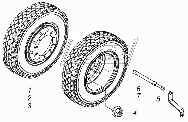 53215-3101003 Установка сдвоенных колес