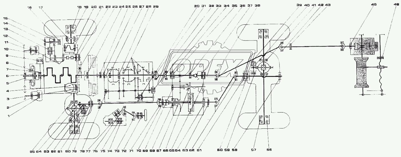 Кинематическая схема трансмиссии 4326