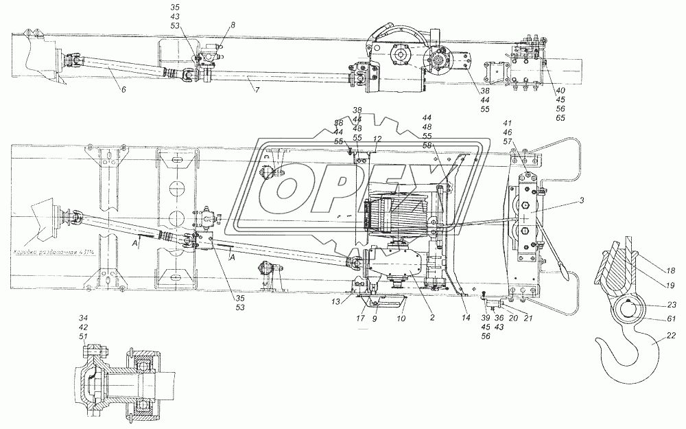 43501-4500010 Установка лебедки