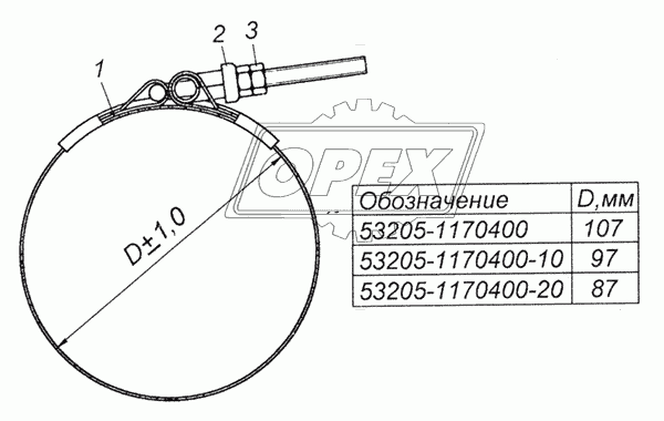 53205-1170400 Хомут