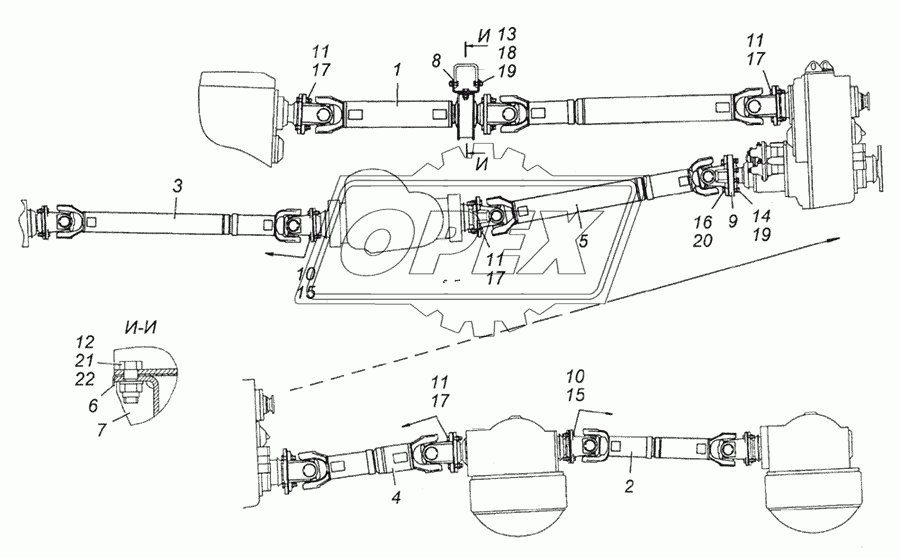 6350-2200001-10 Установка карданных валов