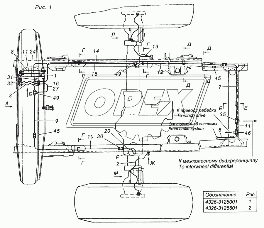 4326-3125001 Установка системы накачки шин 1