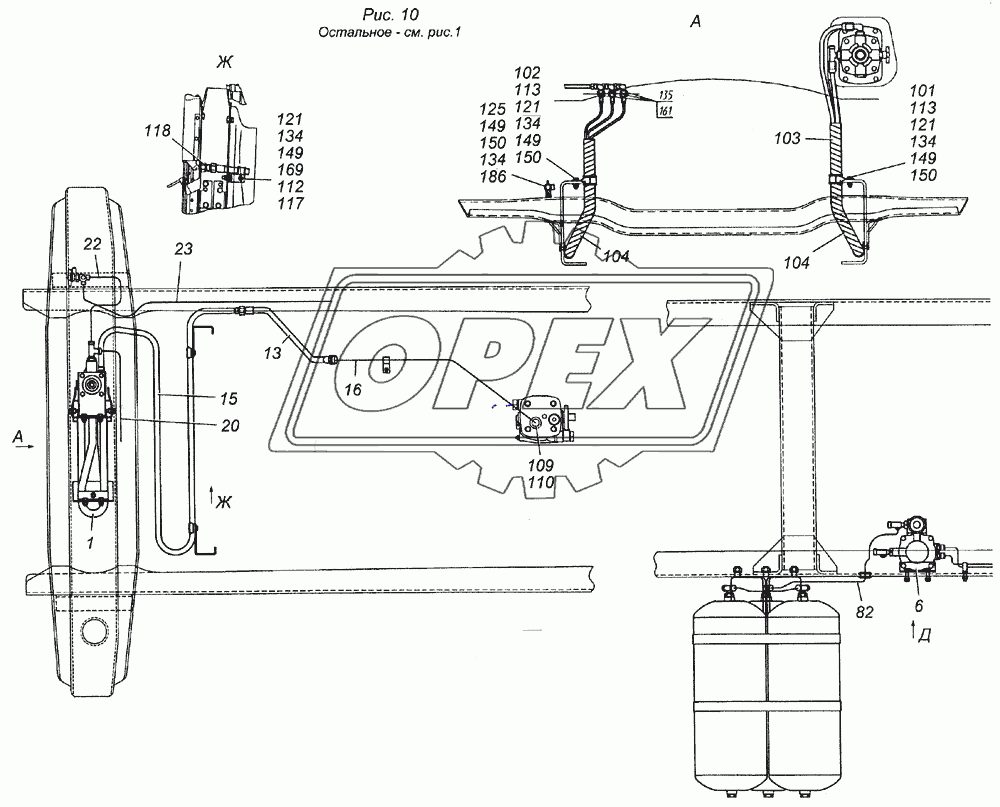 4350-3500006-40 Установка пневмотормозов