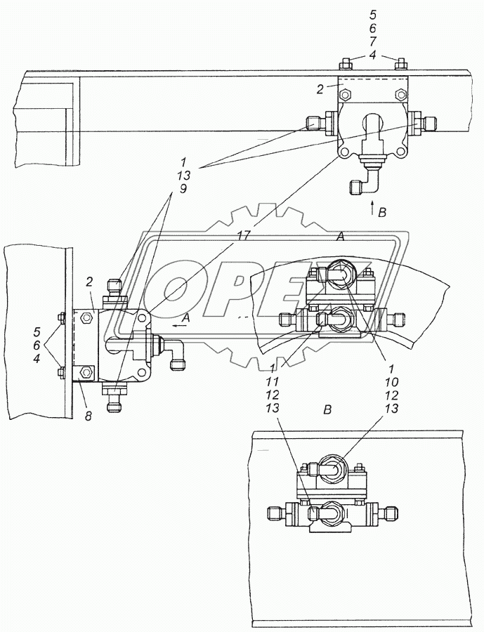 4326-3500018 Установка ускорительных клапанов