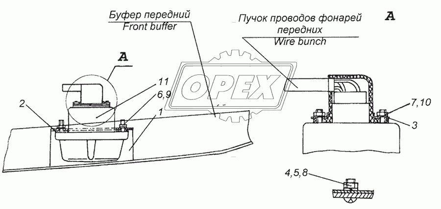 4310-3712001 Установка фонарей передних