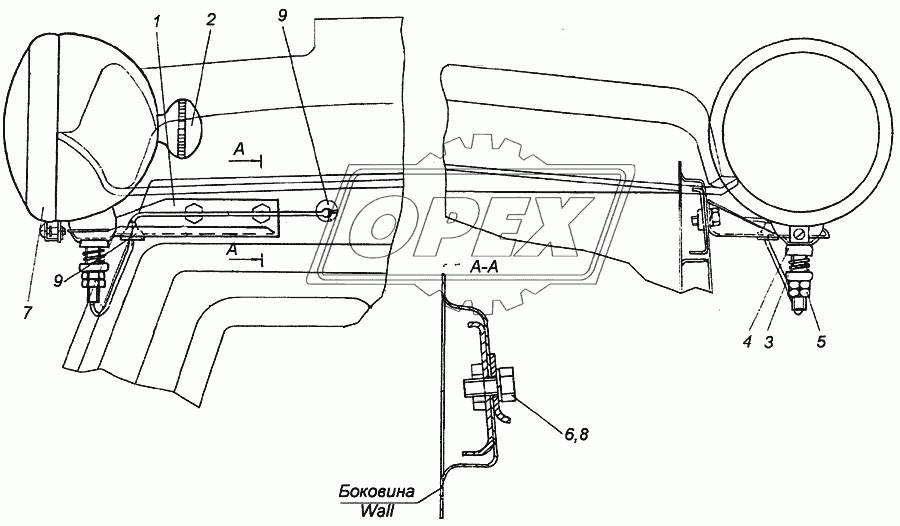 4310-3727002 Установка прожектора