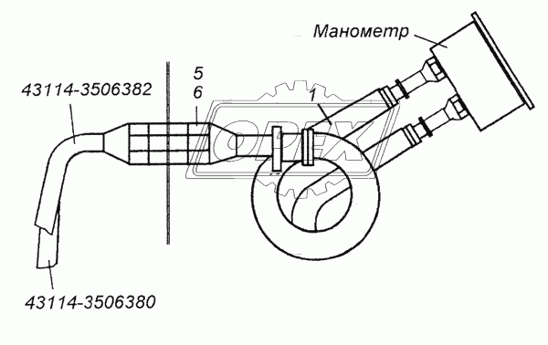 43114-3830001 Установка трубопроводов к манометру