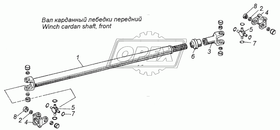 4326-4502010 Вал карданный лебедки передний