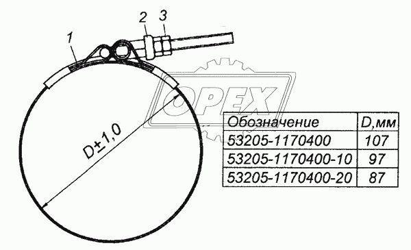 53205-1170400 Хомут в сборе