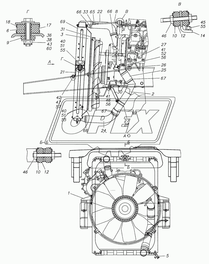 6350-1300023-10 Установка радиатора