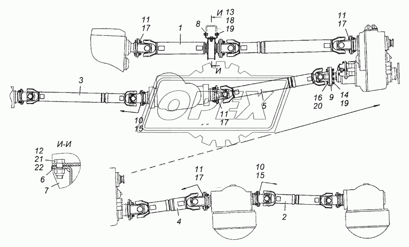 6350-2200001-10 Установка карданных валов