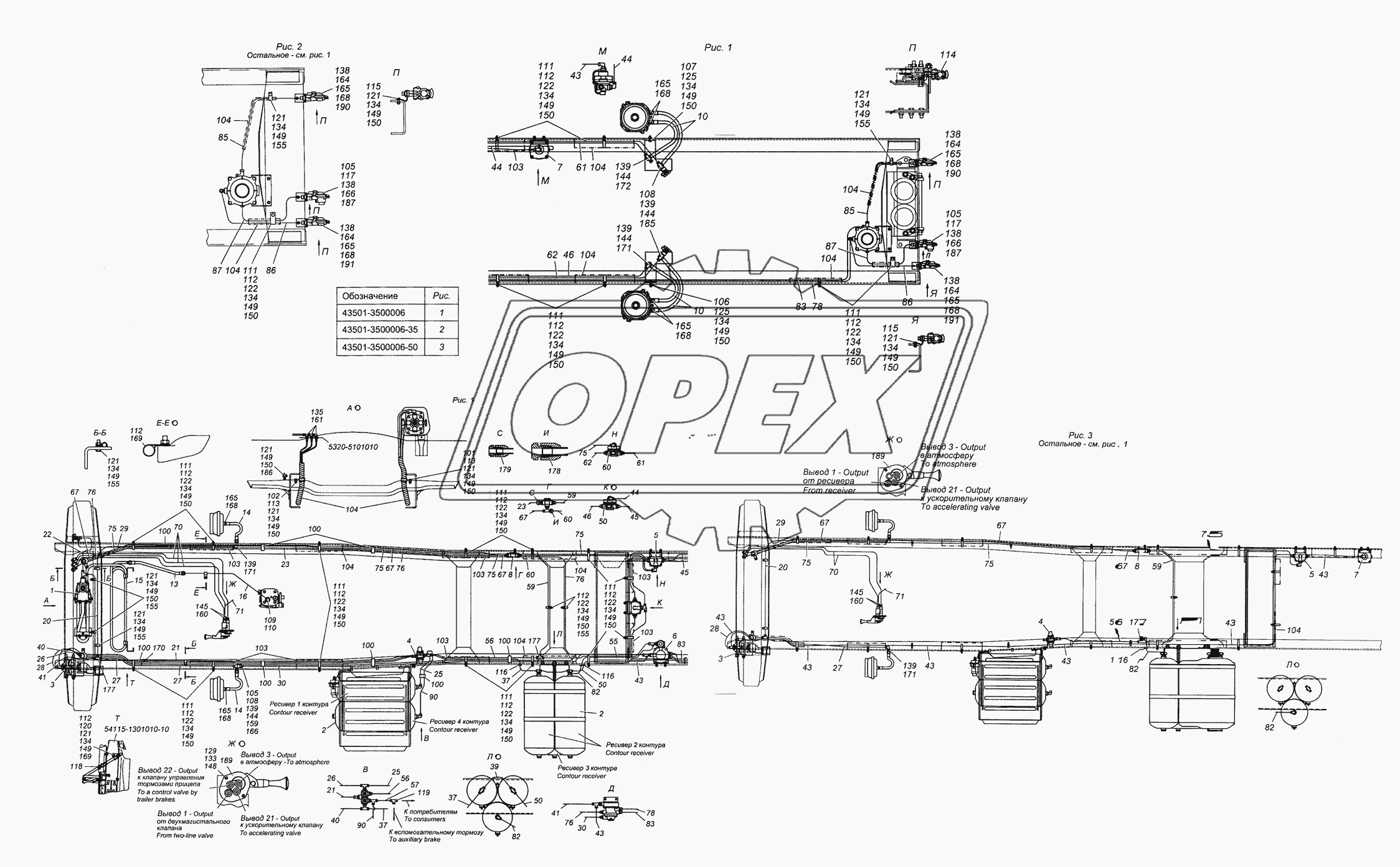 43501-3500006 Установка пневмотормозов