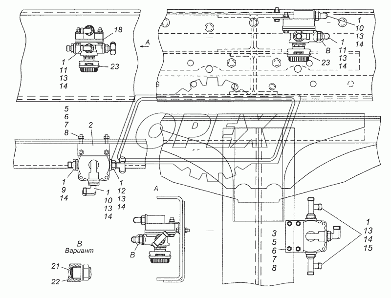 43101-3500018 Установка ускорительных клапанов