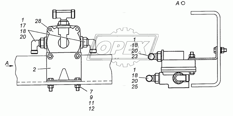 6350-3500018 Установка ускорительного клапана