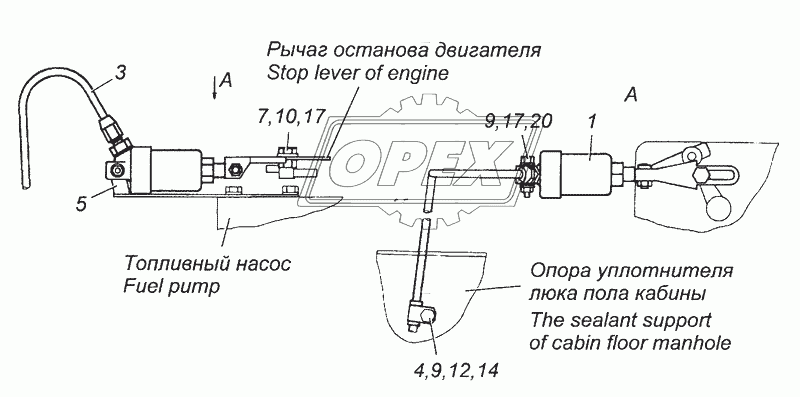 5320-3570010 Установка цилиндра выключения подачи топлива