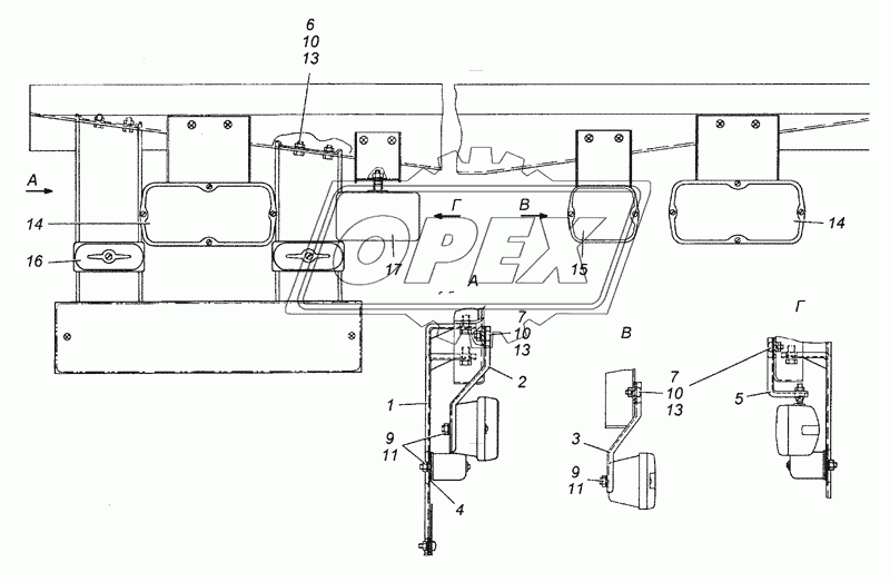 6350-3716002 Установка задних фонарей