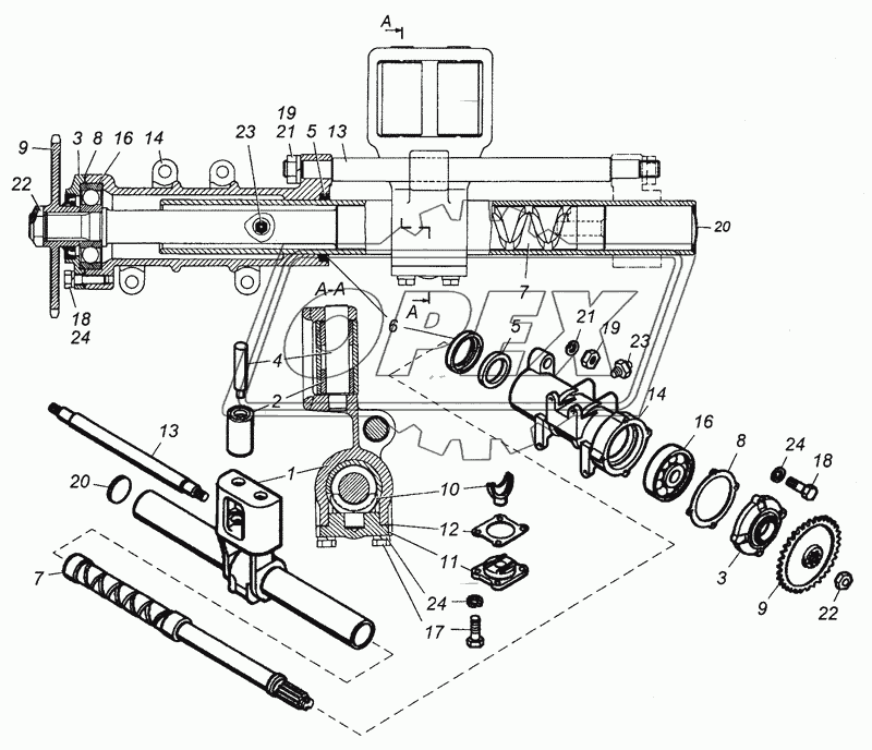 4310-4511010 Тросоукладчик лебедки в сборе