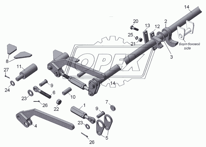 45142-8505010 Установка запоров бокового борта