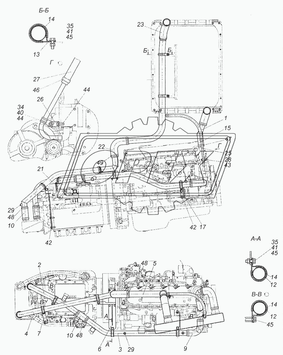 52974-1303400-10 Установка водяных труб