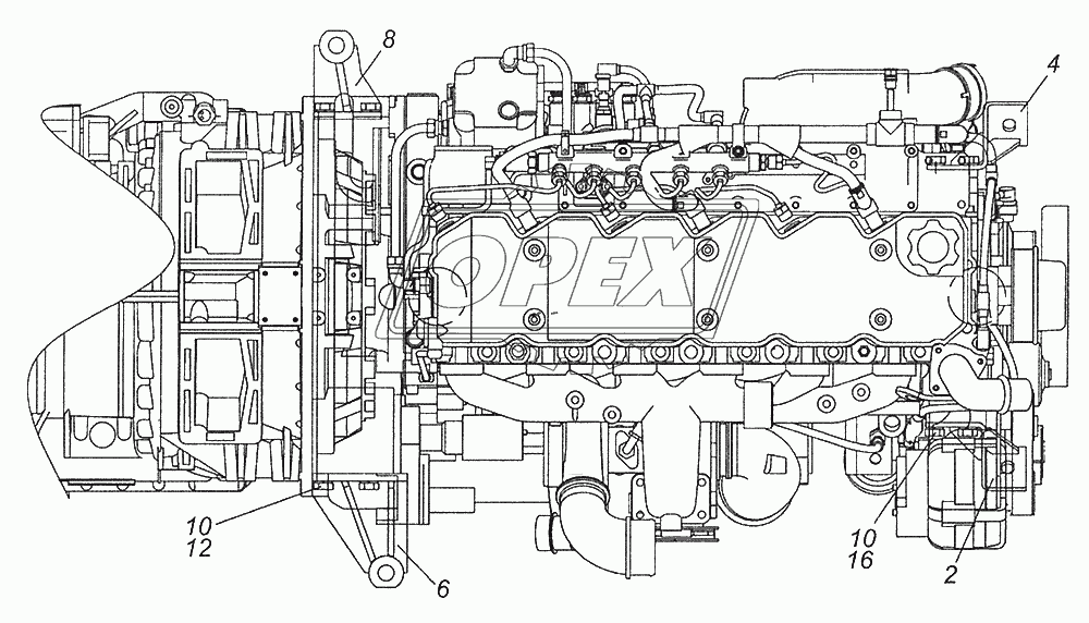 52974-1001000 Установка опор силового агрегата