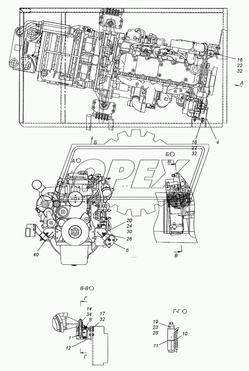 52974-1001005 Установка силового агрегата