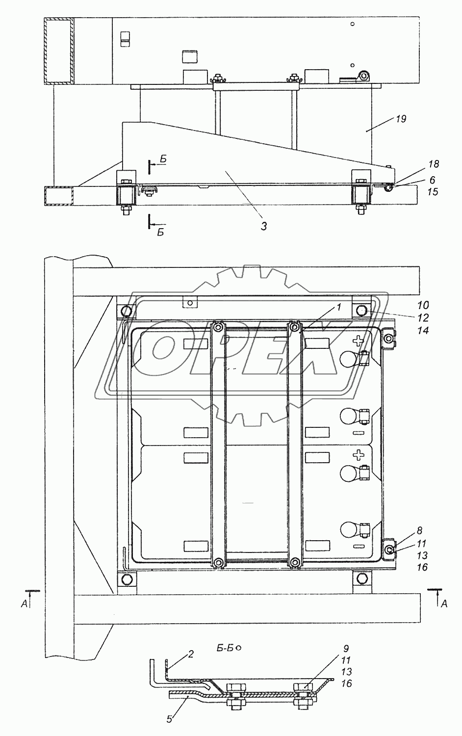 52974-3703001 Установка аккумуляторных батарей