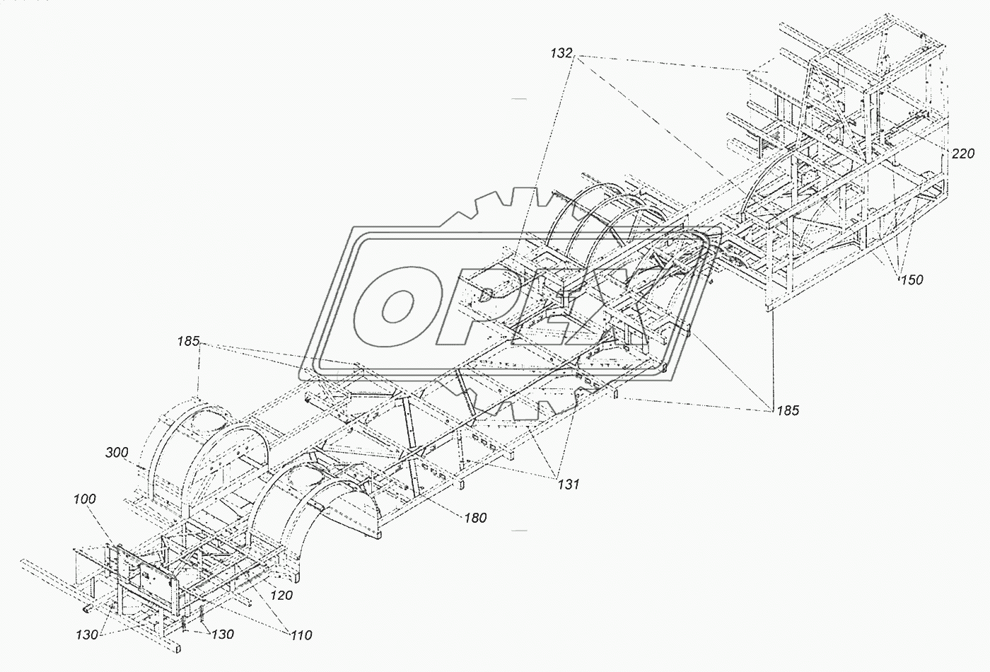 52974-5101006-14 Каркас основания с кронштейнами