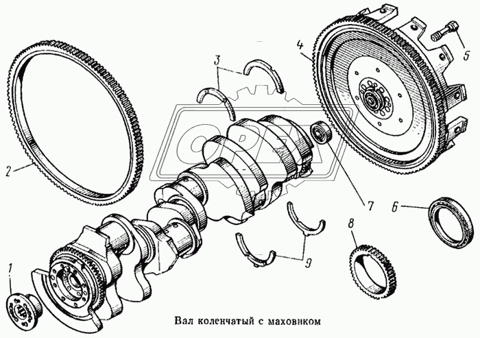 Вал коленчатый с маховиком