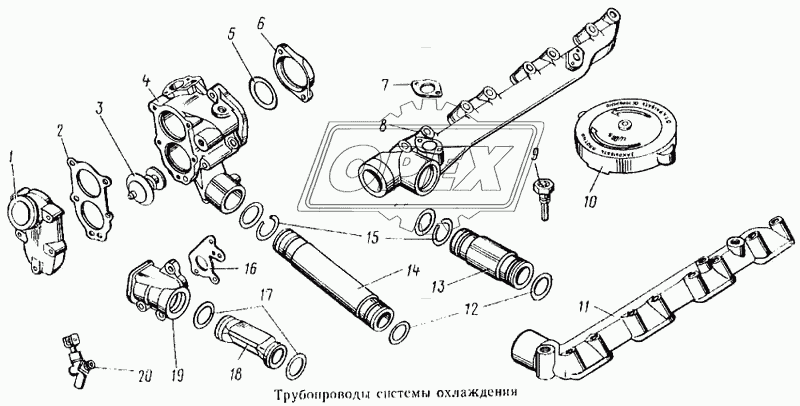 Трубопроводы системы охлаждения