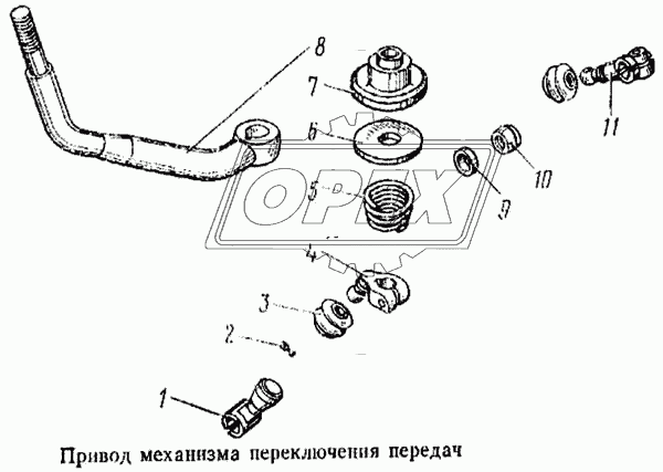 Привод механизма переключения передач