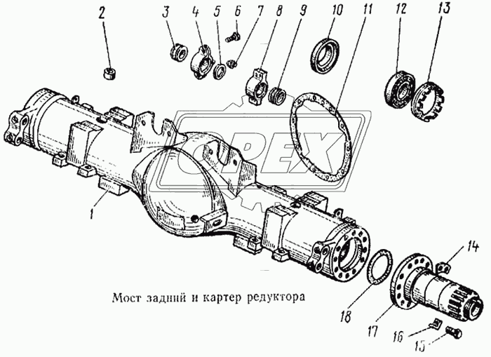 Мост задний и картер редуктора