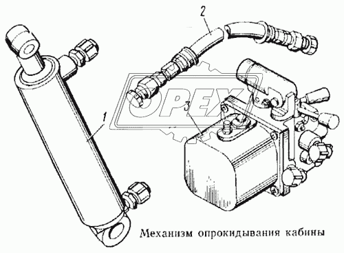 Механизм опрокидывания кабины